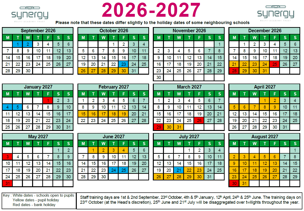 Synergy Calendar 2026-2027